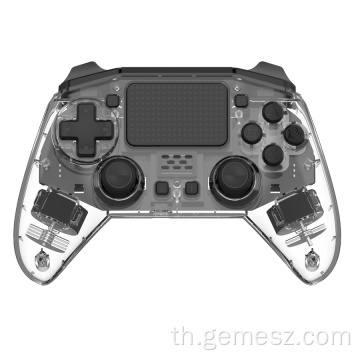 ตัวควบคุม PS4 ระยะไกลสีดำโปร่งใส Bluetooth
